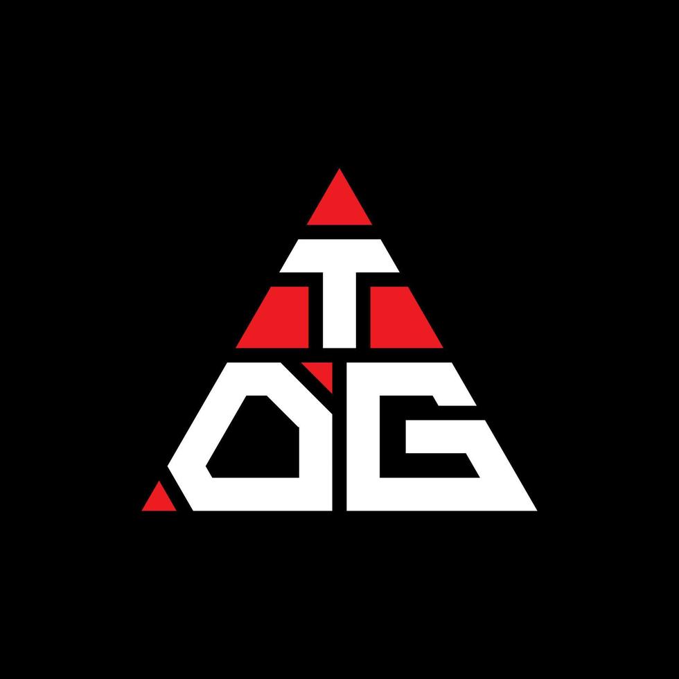 tog driehoek letter logo ontwerp met driehoekige vorm. tog driehoek logo ontwerp monogram. tog driehoek vector logo sjabloon met rode kleur. tog driehoekig logo eenvoudig, elegant en luxueus logo.