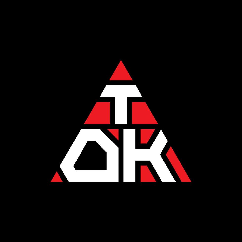 tok driehoek brief logo ontwerp met driehoekige vorm. tok driehoek logo ontwerp monogram. tok driehoek vector logo sjabloon met rode kleur. tok driehoekig logo eenvoudig, elegant en luxueus logo.