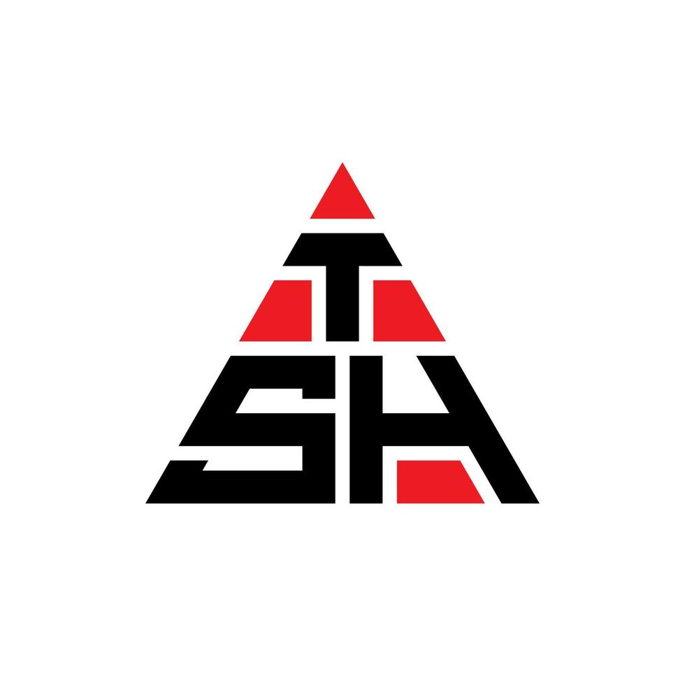 tsh driehoek letter logo ontwerp met driehoekige vorm. tsh driehoek logo ontwerp monogram. tsh driehoek vector logo sjabloon met rode kleur. tsh driehoekig logo eenvoudig, elegant en luxueus logo.