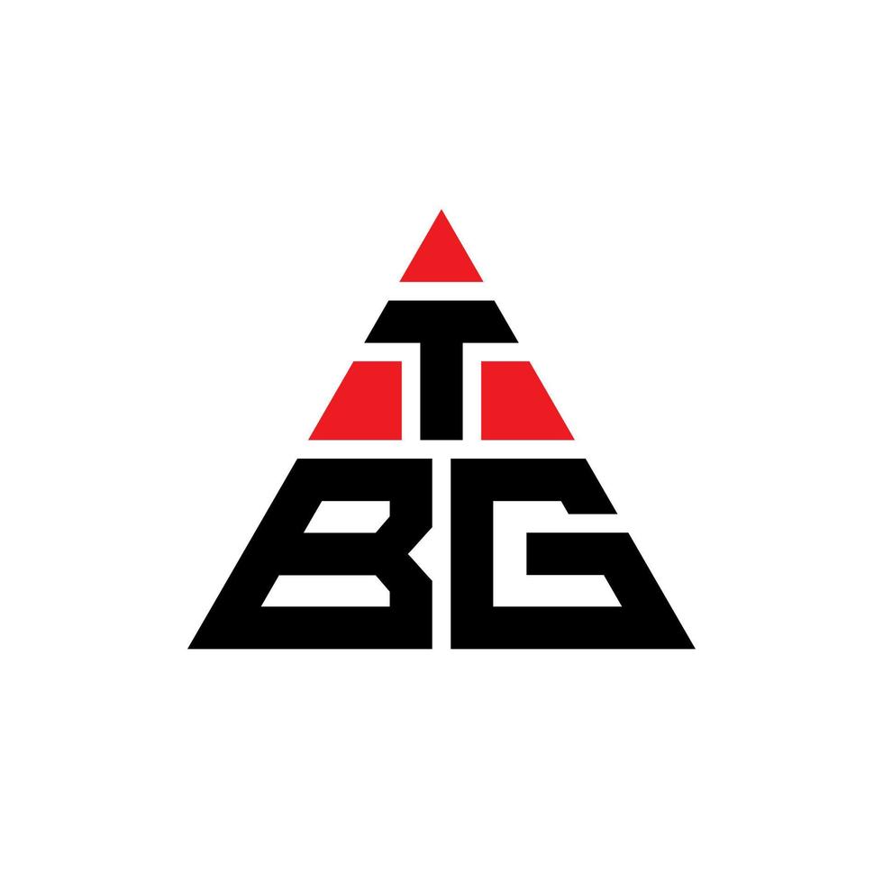tbg driehoek brief logo ontwerp met driehoekige vorm. tbg driehoek logo ontwerp monogram. tbg driehoek vector logo sjabloon met rode kleur. tbg driehoekig logo eenvoudig, elegant en luxueus logo.