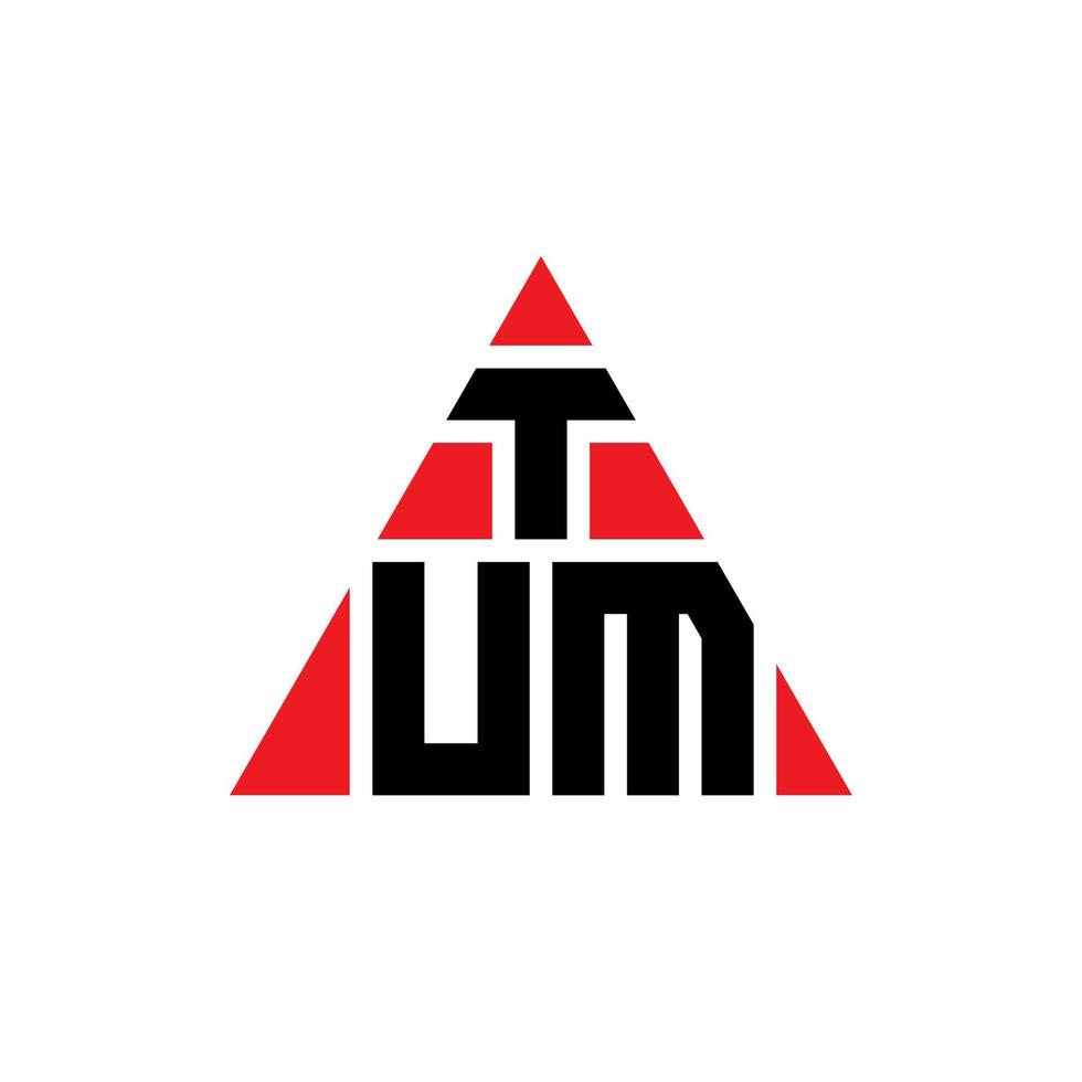 tum driehoek brief logo ontwerp met driehoekige vorm. tum driehoek logo ontwerp monogram. tum driehoek vector logo sjabloon met rode kleur. tum driehoekig logo eenvoudig, elegant en luxueus logo.