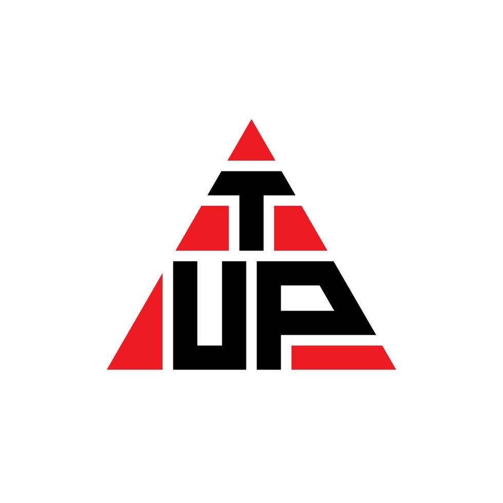 tup driehoek brief logo ontwerp met driehoekige vorm. tup driehoek logo ontwerp monogram. tup driehoek vector logo sjabloon met rode kleur. tup driehoekig logo eenvoudig, elegant en luxueus logo.
