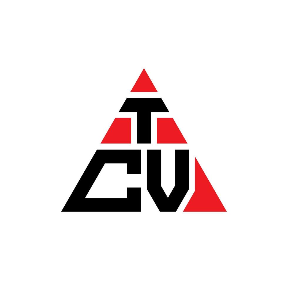 tcv driehoek brief logo ontwerp met driehoekige vorm. tcv driehoek logo ontwerp monogram. tcv driehoek vector logo sjabloon met rode kleur. tcv driehoekig logo eenvoudig, elegant en luxueus logo.