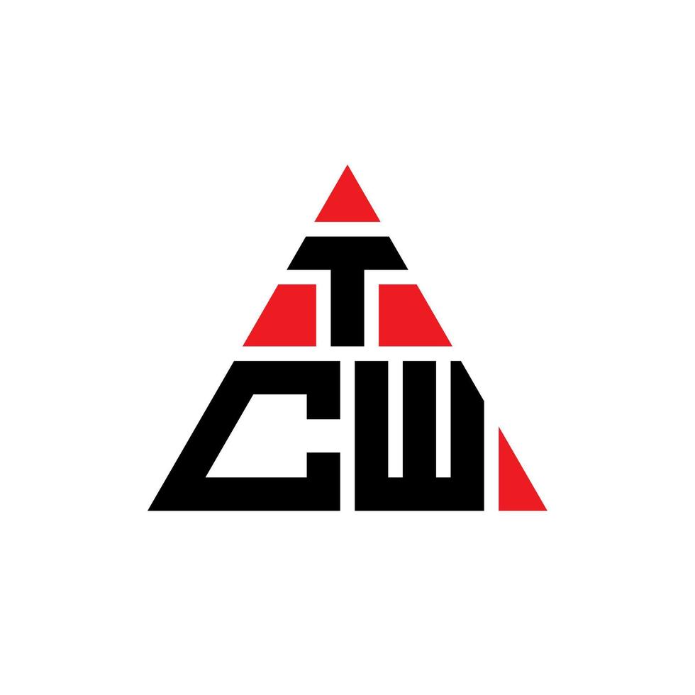 tcw driehoek brief logo ontwerp met driehoekige vorm. tcw driehoek logo ontwerp monogram. tcw driehoek vector logo sjabloon met rode kleur. tcw driehoekig logo eenvoudig, elegant en luxueus logo.