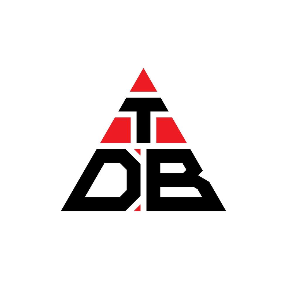 tdb driehoek brief logo ontwerp met driehoekige vorm. tdb driehoek logo ontwerp monogram. tdb driehoek vector logo sjabloon met rode kleur. tdb driehoekig logo eenvoudig, elegant en luxueus logo.