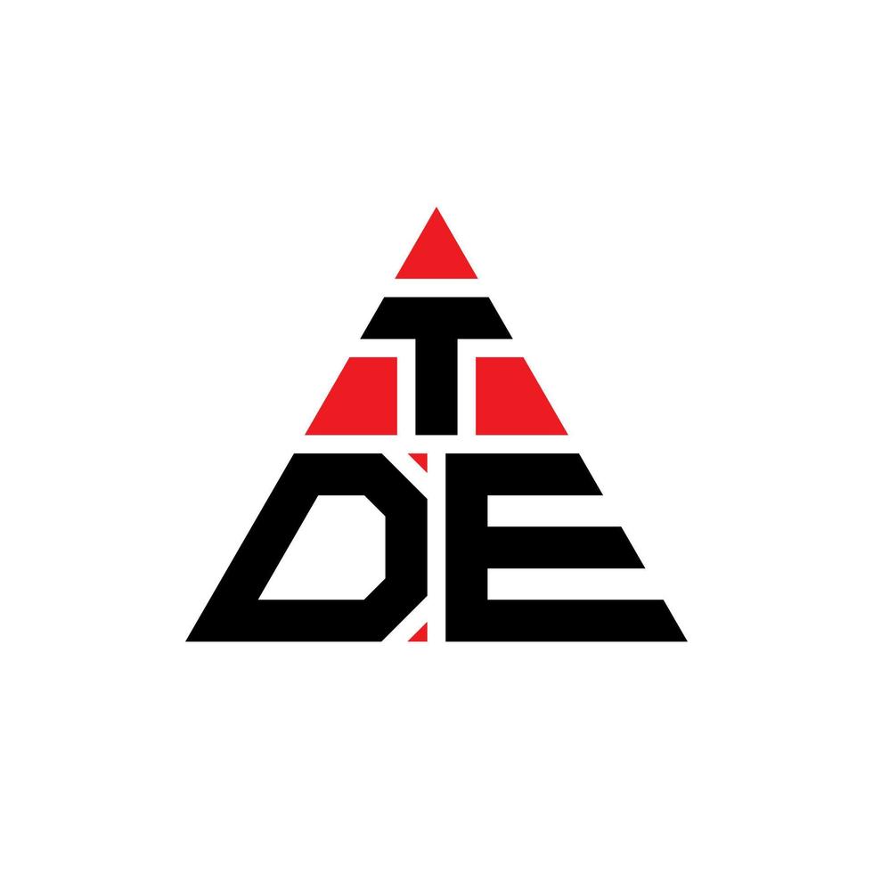 tde driehoek brief logo ontwerp met driehoekige vorm. tde driehoek logo ontwerp monogram. tde driehoek vector logo sjabloon met rode kleur. tde driehoekig logo eenvoudig, elegant en luxueus logo.