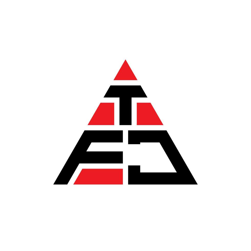 tfj driehoek brief logo ontwerp met driehoekige vorm. tfj driehoek logo ontwerp monogram. tfj driehoek vector logo sjabloon met rode kleur. tfj driehoekig logo eenvoudig, elegant en luxueus logo.