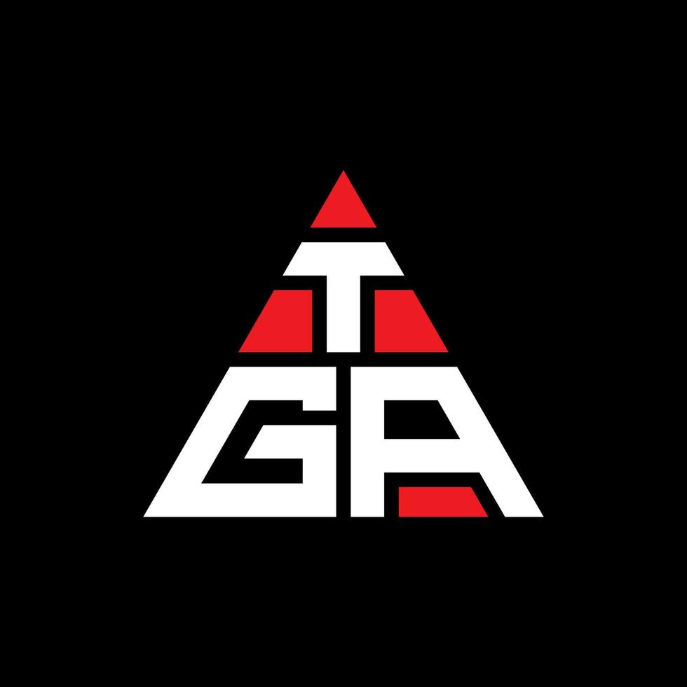tga driehoek brief logo ontwerp met driehoekige vorm. tga driehoek logo ontwerp monogram. tga driehoek vector logo sjabloon met rode kleur. tga driehoekig logo eenvoudig, elegant en luxueus logo.