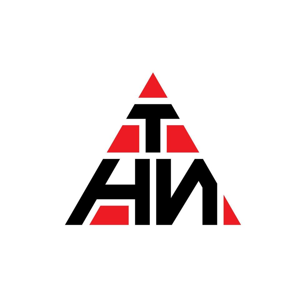 thn driehoek brief logo ontwerp met driehoekige vorm. thn driehoek logo ontwerp monogram. thn driehoek vector logo sjabloon met rode kleur. thn driehoekig logo eenvoudig, elegant en luxueus logo.