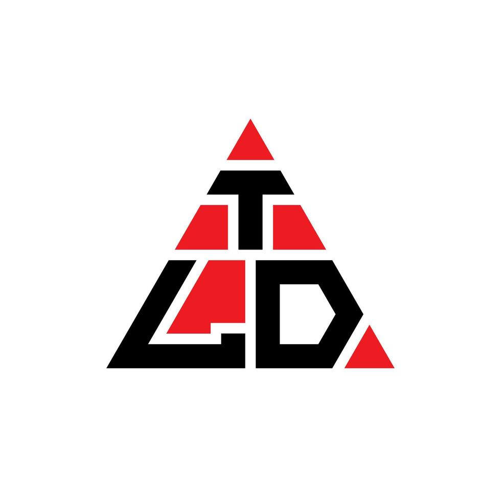 tld driehoek brief logo ontwerp met driehoekige vorm. tld driehoek logo ontwerp monogram. tld driehoek vector logo sjabloon met rode kleur. tld driehoekig logo eenvoudig, elegant en luxueus logo.
