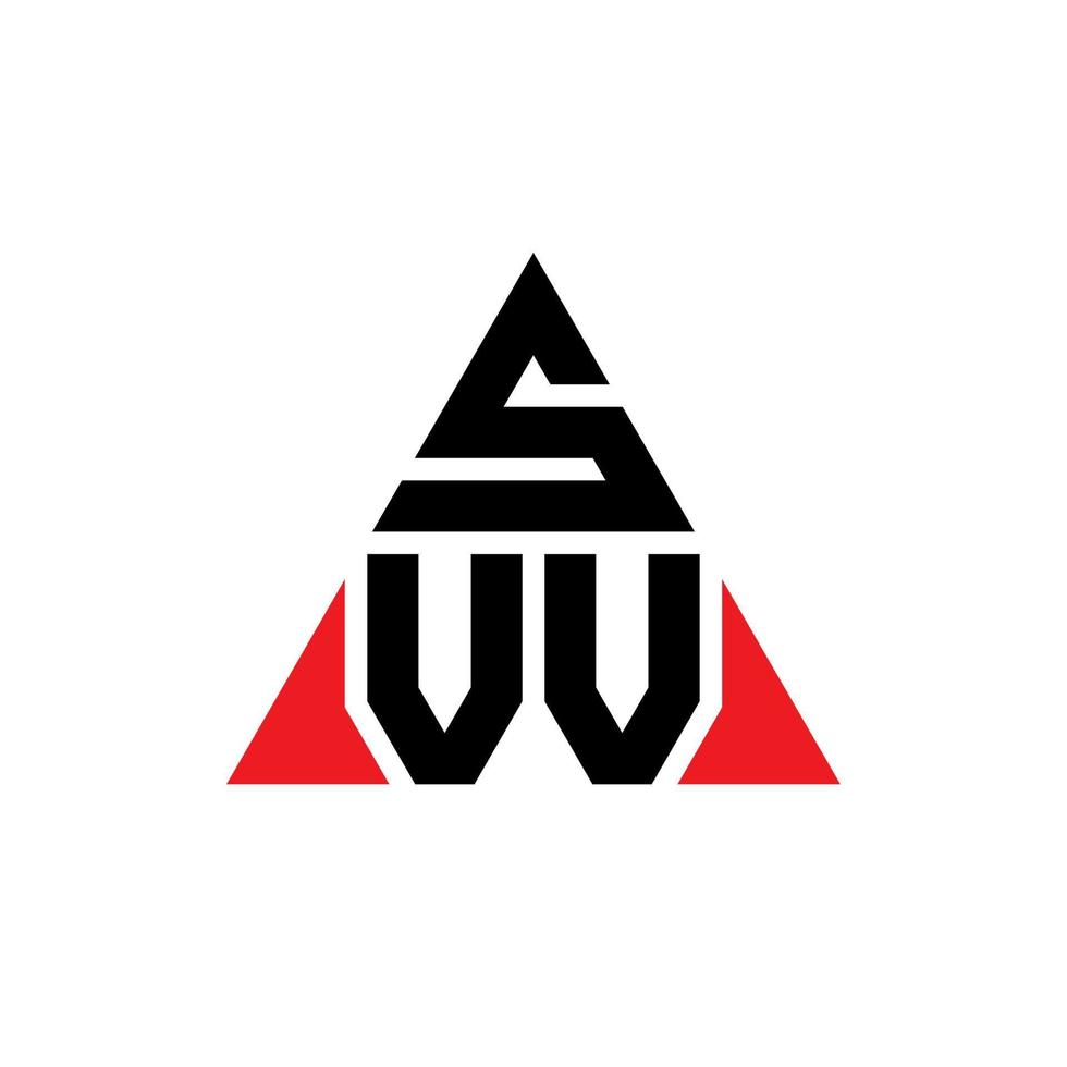 svu driehoek brief logo ontwerp met driehoekige vorm. svu driehoek logo ontwerp monogram. svu driehoek vector logo sjabloon met rode kleur. svu driehoekig logo eenvoudig, elegant en luxueus logo.