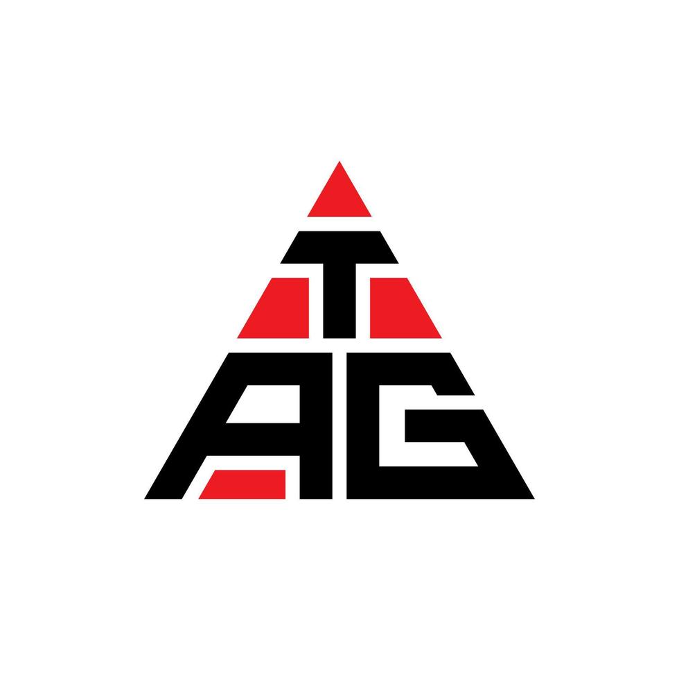 tag driehoek brief logo ontwerp met driehoekige vorm. tag driehoek logo ontwerp monogram. tag driehoek vector logo sjabloon met rode kleur. tag driehoekig logo eenvoudig, elegant en luxueus logo.