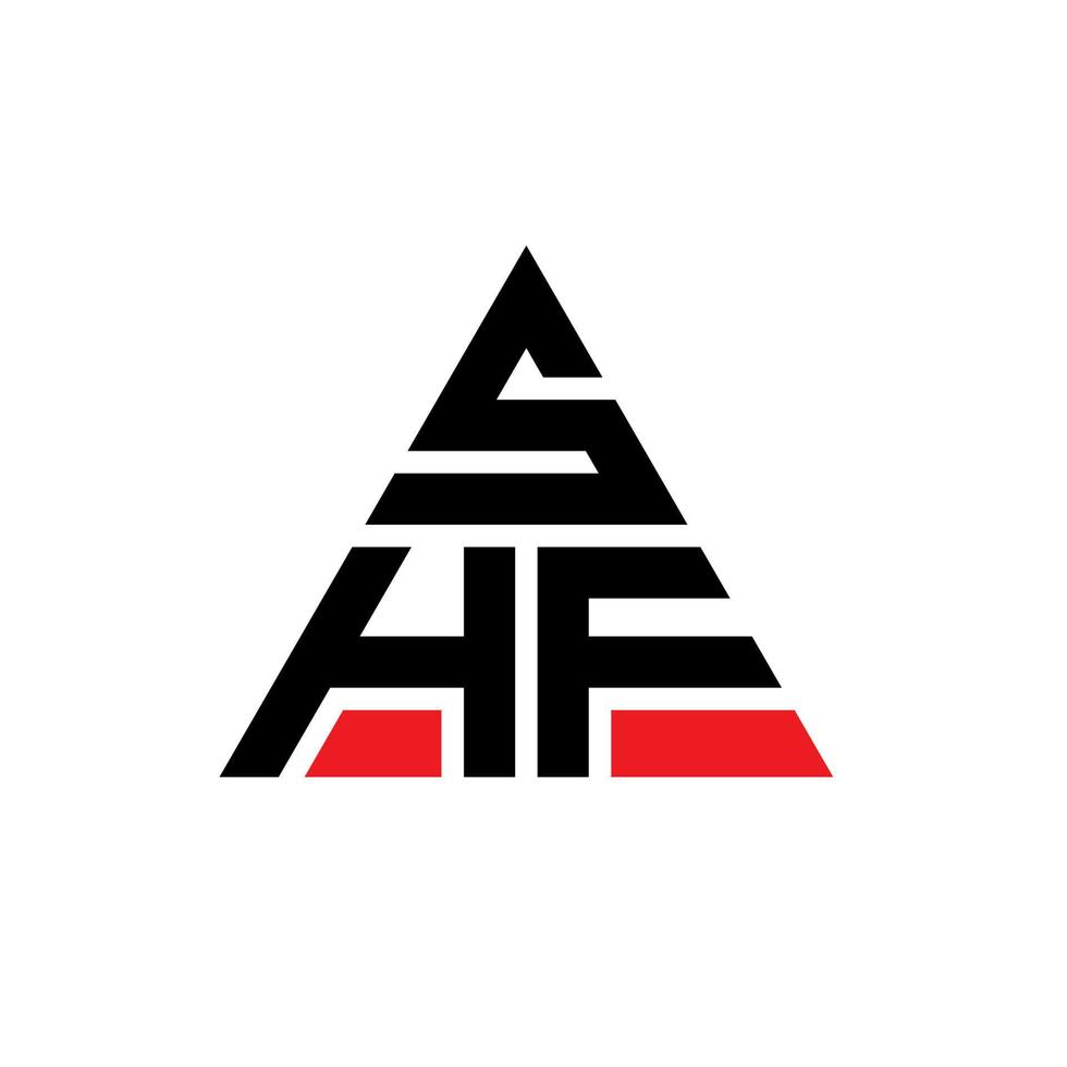 shf driehoek brief logo ontwerp met driehoekige vorm. shf driehoek logo ontwerp monogram. shf driehoek vector logo sjabloon met rode kleur. shf driehoekig logo eenvoudig, elegant en luxueus logo.