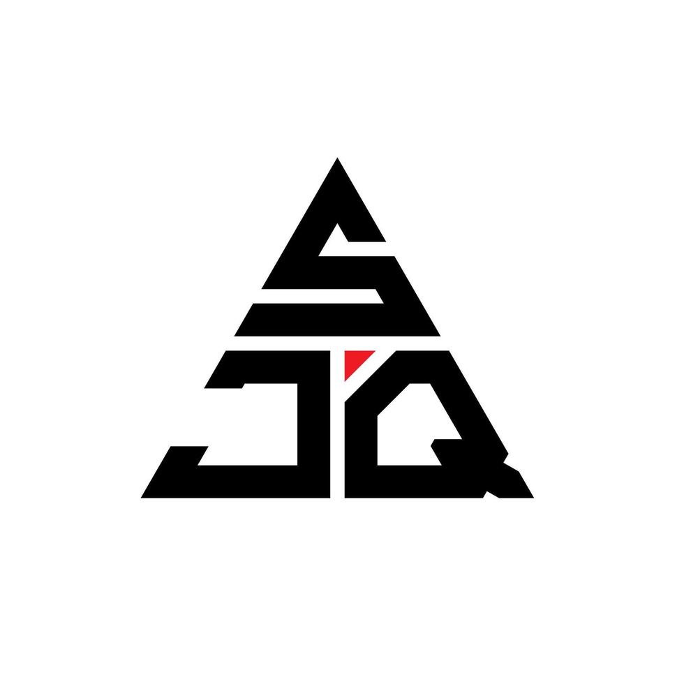 sjq driehoek brief logo ontwerp met driehoekige vorm. sjq driehoek logo ontwerp monogram. sjq driehoek vector logo sjabloon met rode kleur. sjq driehoekig logo eenvoudig, elegant en luxueus logo.