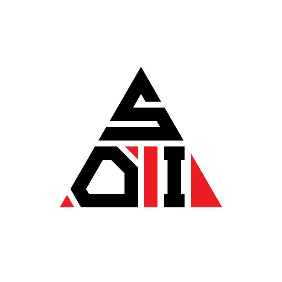 soi driehoek brief logo ontwerp met driehoekige vorm. soi driehoek logo ontwerp monogram. soi driehoek vector logo sjabloon met rode kleur. soi driehoekig logo eenvoudig, elegant en luxueus logo.