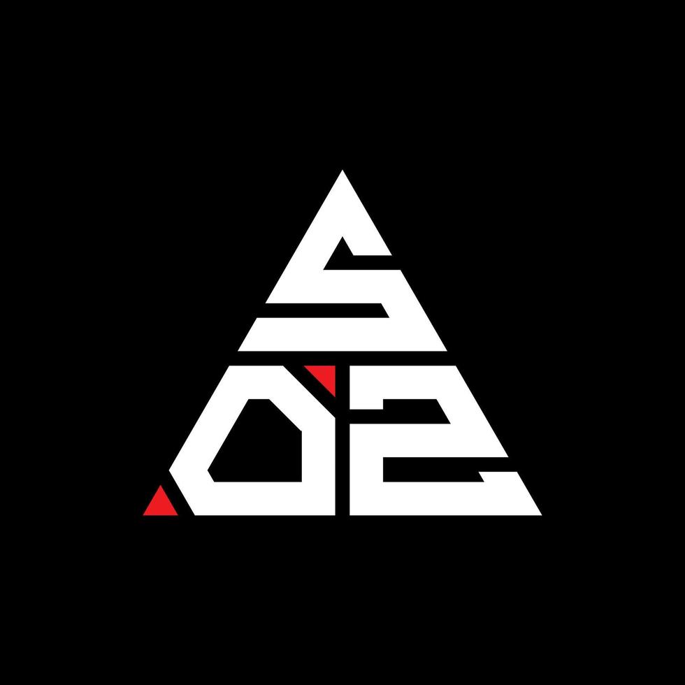 soz driehoek brief logo ontwerp met driehoekige vorm. soz driehoek logo ontwerp monogram. soz driehoek vector logo sjabloon met rode kleur. soz driehoekig logo eenvoudig, elegant en luxueus logo.
