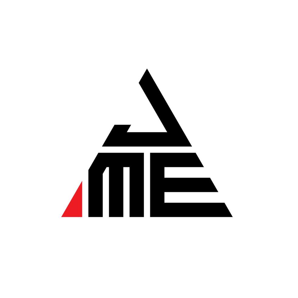 jme driehoek brief logo ontwerp met driehoekige vorm. jme driehoek logo ontwerp monogram. jme driehoek vector logo sjabloon met rode kleur. jme driehoekig logo eenvoudig, elegant en luxueus logo.