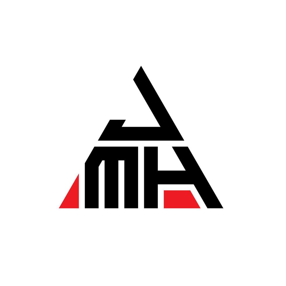 jmh driehoek brief logo ontwerp met driehoekige vorm. jmh driehoek logo ontwerp monogram. jmh driehoek vector logo sjabloon met rode kleur. jmh driehoekig logo eenvoudig, elegant en luxueus logo.