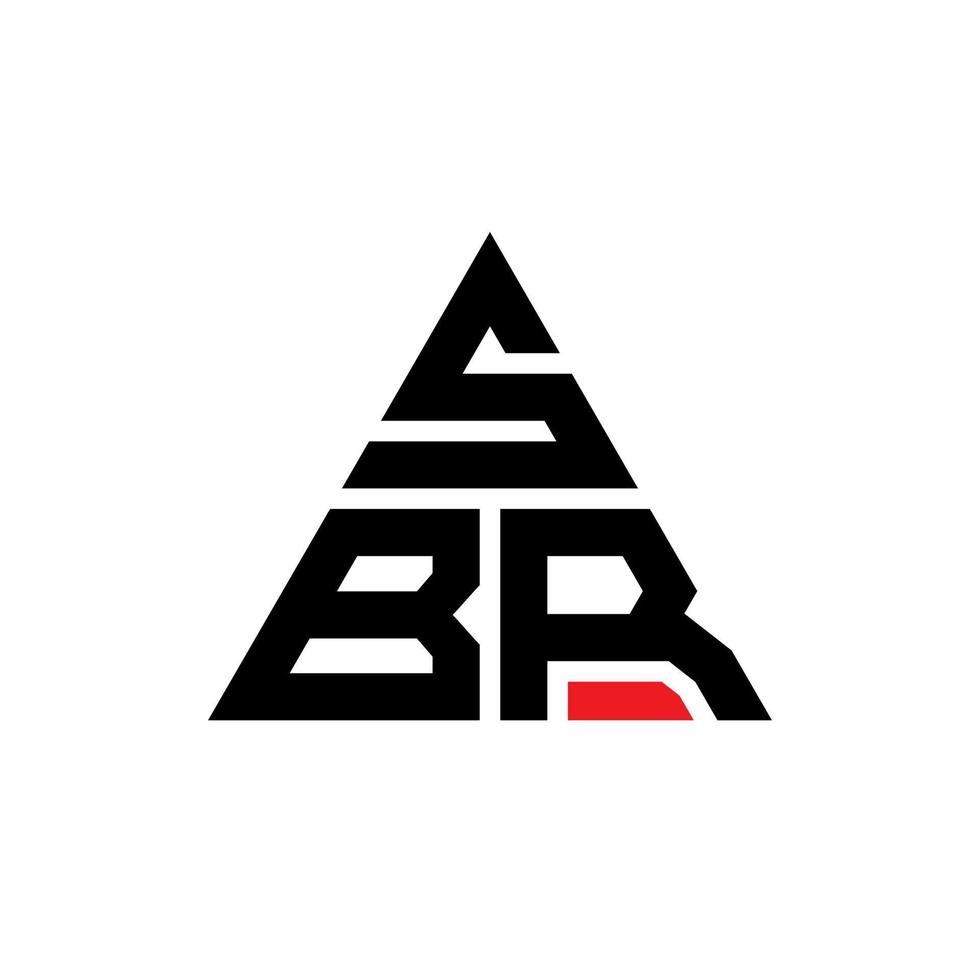 sbr driehoek brief logo ontwerp met driehoekige vorm. sbr driehoek logo ontwerp monogram. sbr driehoek vector logo sjabloon met rode kleur. sbr driehoekig logo eenvoudig, elegant en luxueus logo.