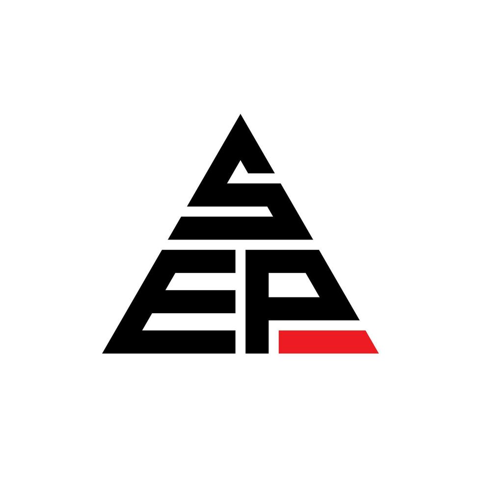 sep driehoek brief logo ontwerp met driehoekige vorm. sep driehoek logo ontwerp monogram. sep driehoek vector logo sjabloon met rode kleur. sep driehoekig logo eenvoudig, elegant en luxueus logo.