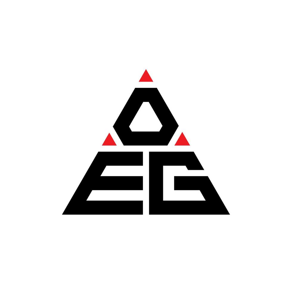 oeg driehoek brief logo ontwerp met driehoekige vorm. oeg driehoek logo ontwerp monogram. oeg driehoek vector logo sjabloon met rode kleur. oeg driehoekig logo eenvoudig, elegant en luxueus logo.