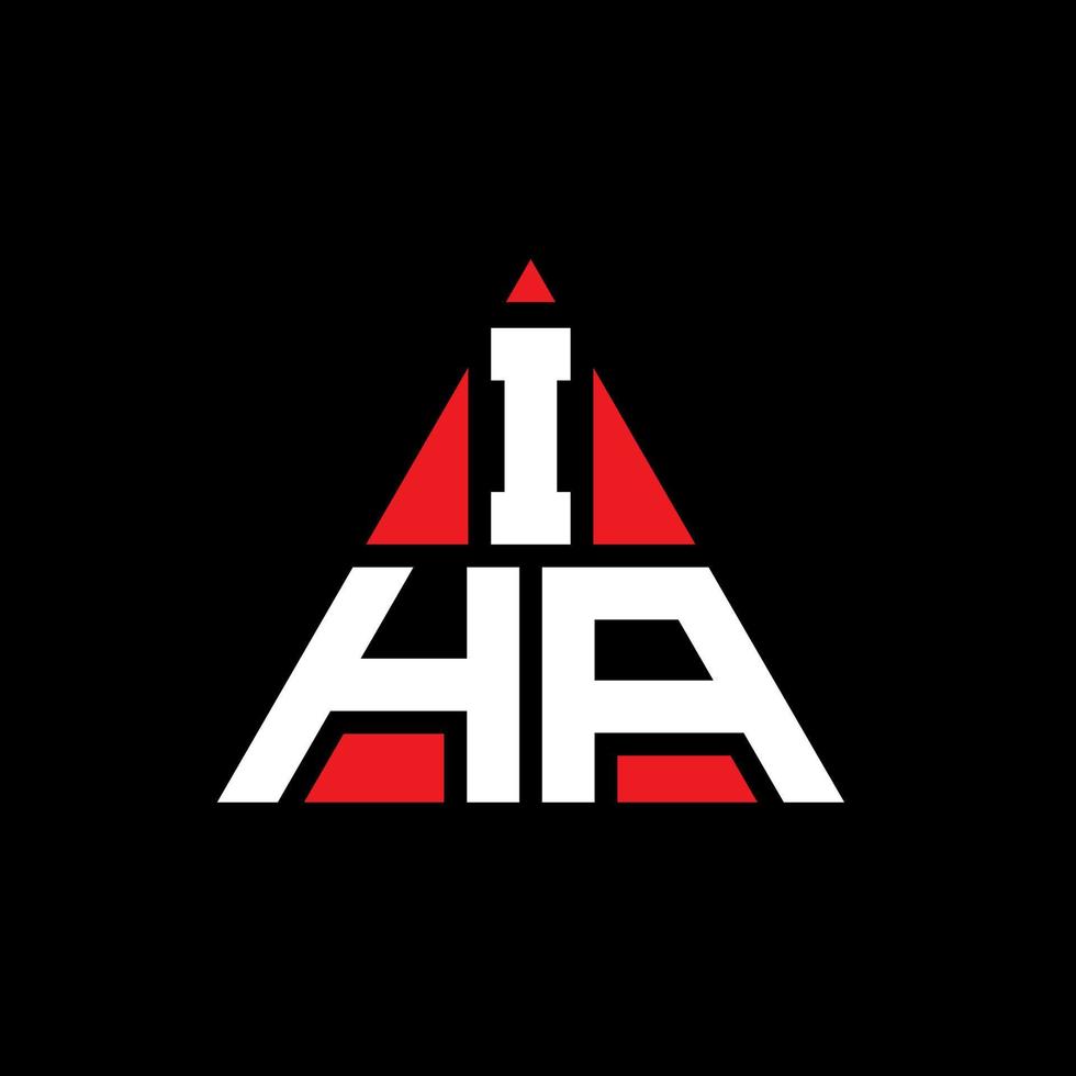 iha driehoek brief logo ontwerp met driehoekige vorm. iha driehoek logo ontwerp monogram. iha driehoek vector logo sjabloon met rode kleur. iha driehoekig logo eenvoudig, elegant en luxueus logo.
