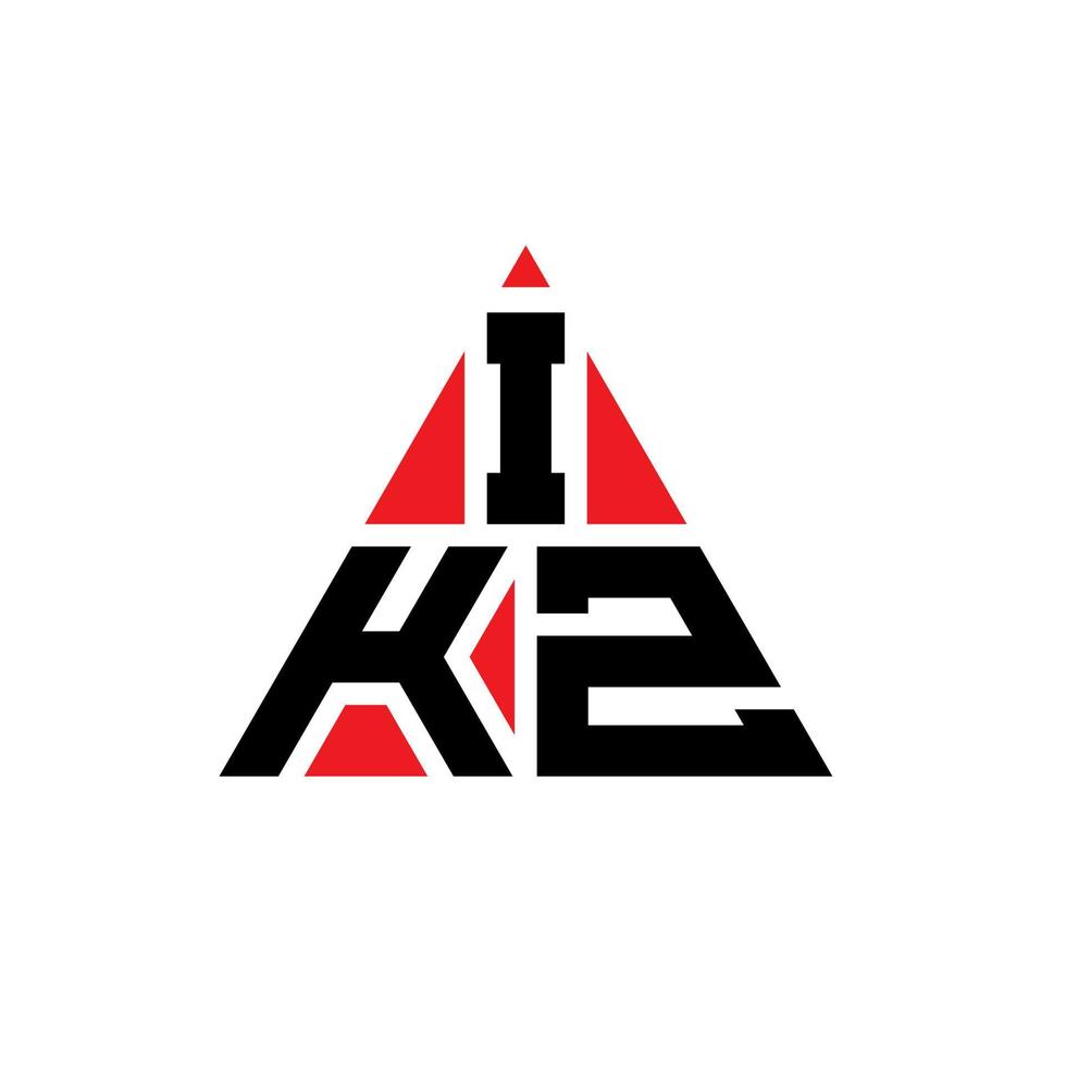ikz driehoek brief logo ontwerp met driehoekige vorm. ikz driehoek logo ontwerp monogram. ikz driehoek vector logo sjabloon met rode kleur. ikz driehoekig logo eenvoudig, elegant en luxueus logo.