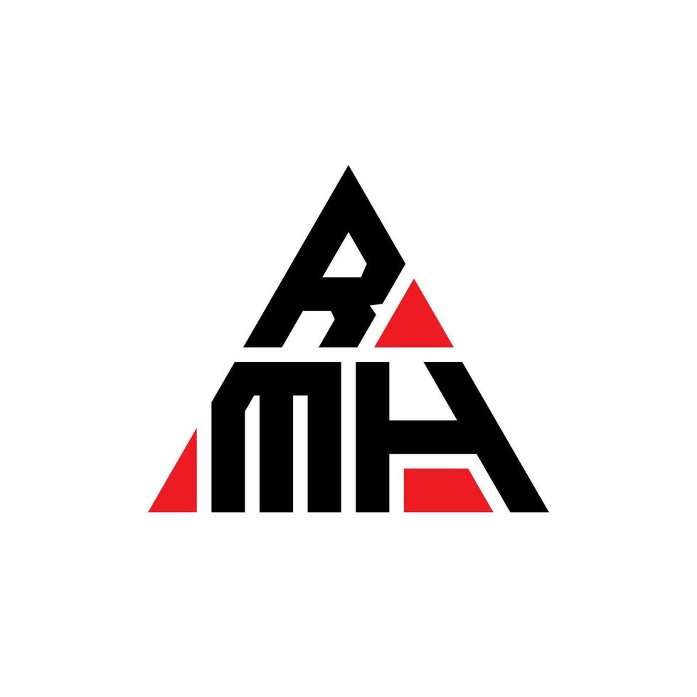 rmh driehoek brief logo ontwerp met driehoekige vorm. rmh driehoek logo ontwerp monogram. rmh driehoek vector logo sjabloon met rode kleur. rmh driehoekig logo eenvoudig, elegant en luxueus logo.