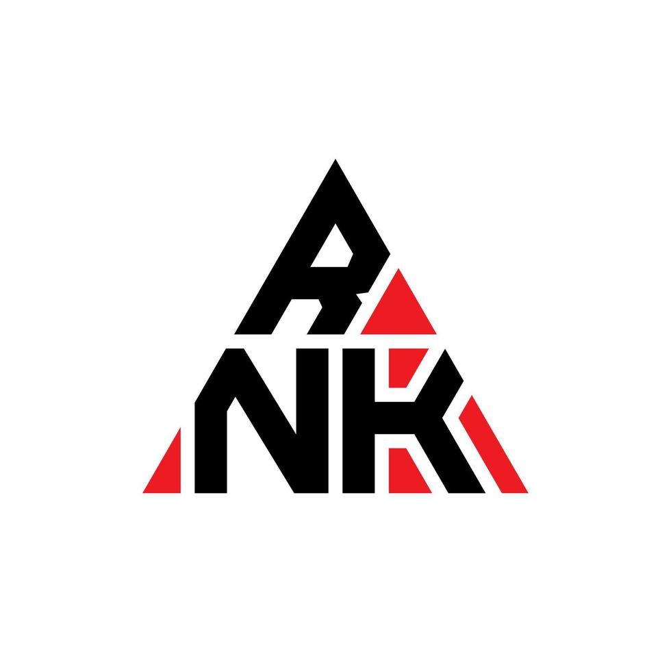 rnk driehoek brief logo ontwerp met driehoekige vorm. rnk driehoek logo ontwerp monogram. rnk driehoek vector logo sjabloon met rode kleur. rnk driehoekig logo eenvoudig, elegant en luxueus logo.