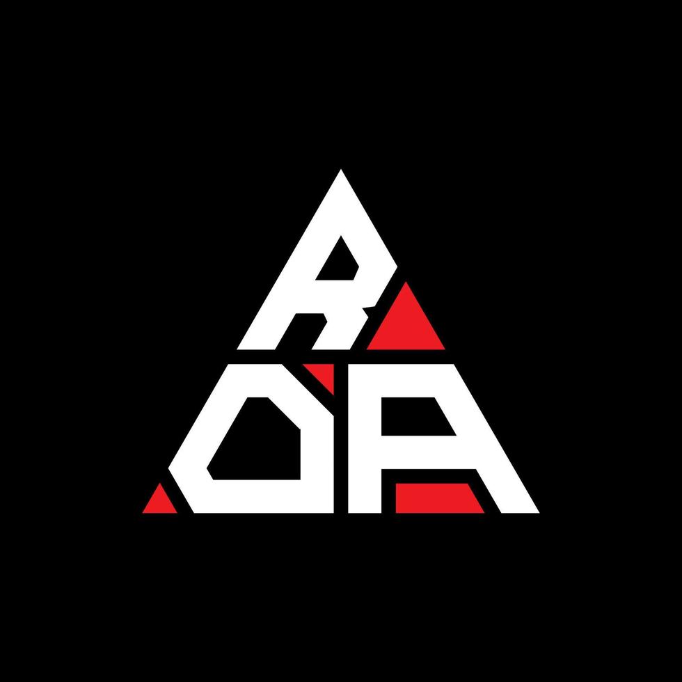 roa driehoek brief logo ontwerp met driehoekige vorm. roa driehoek logo ontwerp monogram. roa driehoek vector logo sjabloon met rode kleur. roa driehoekig logo eenvoudig, elegant en luxueus logo.