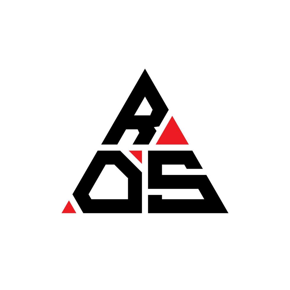 ros driehoek brief logo ontwerp met driehoekige vorm. ros driehoek logo ontwerp monogram. ros driehoek vector logo sjabloon met rode kleur. ros driehoekig logo eenvoudig, elegant en luxueus logo.
