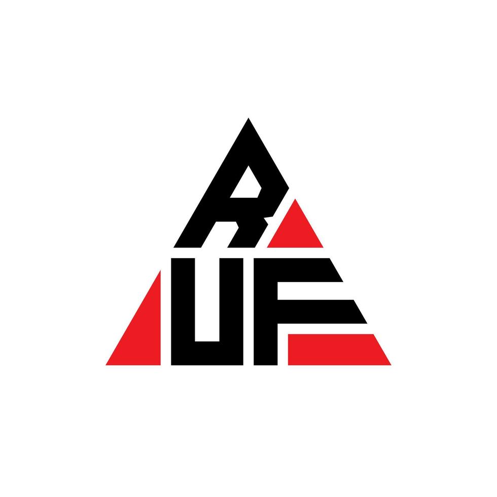 ruf driehoek brief logo ontwerp met driehoekige vorm. ruf driehoek logo ontwerp monogram. ruf driehoek vector logo sjabloon met rode kleur. ruf driehoekig logo eenvoudig, elegant en luxueus logo.