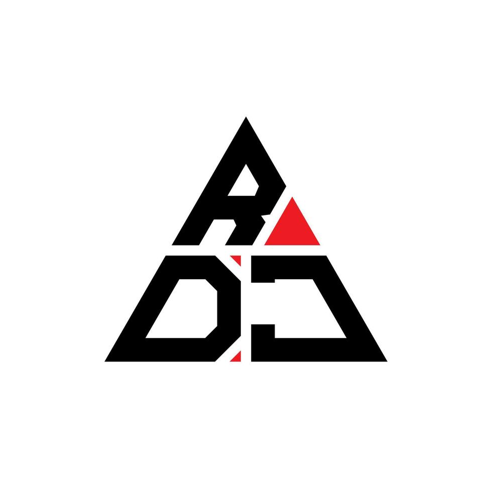rdj driehoek brief logo ontwerp met driehoekige vorm. rdj driehoek logo ontwerp monogram. rdj driehoek vector logo sjabloon met rode kleur. rdj driehoekig logo eenvoudig, elegant en luxueus logo.