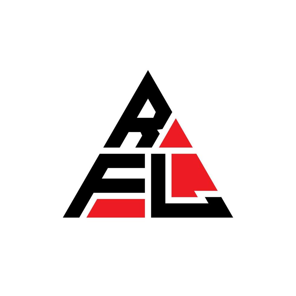 rfl driehoek brief logo ontwerp met driehoekige vorm. rfl driehoek logo ontwerp monogram. rfl driehoek vector logo sjabloon met rode kleur. rfl driehoekig logo eenvoudig, elegant en luxueus logo.
