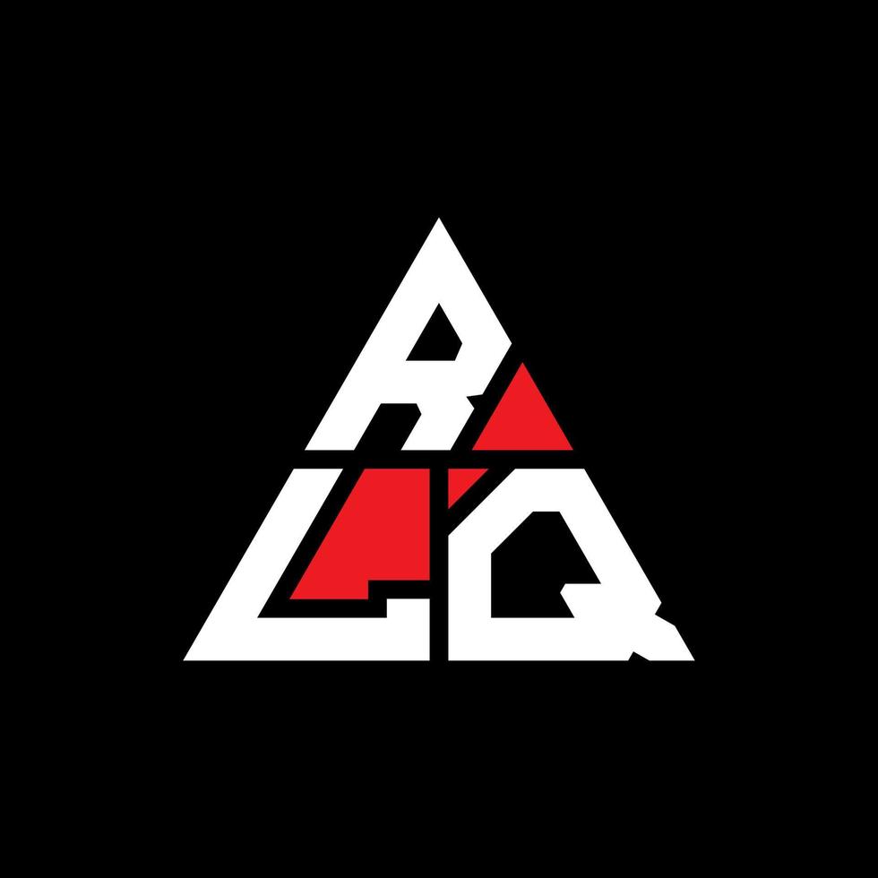 rlq driehoek brief logo ontwerp met driehoekige vorm. rlq driehoek logo ontwerp monogram. rlq driehoek vector logo sjabloon met rode kleur. rlq driehoekig logo eenvoudig, elegant en luxueus logo.