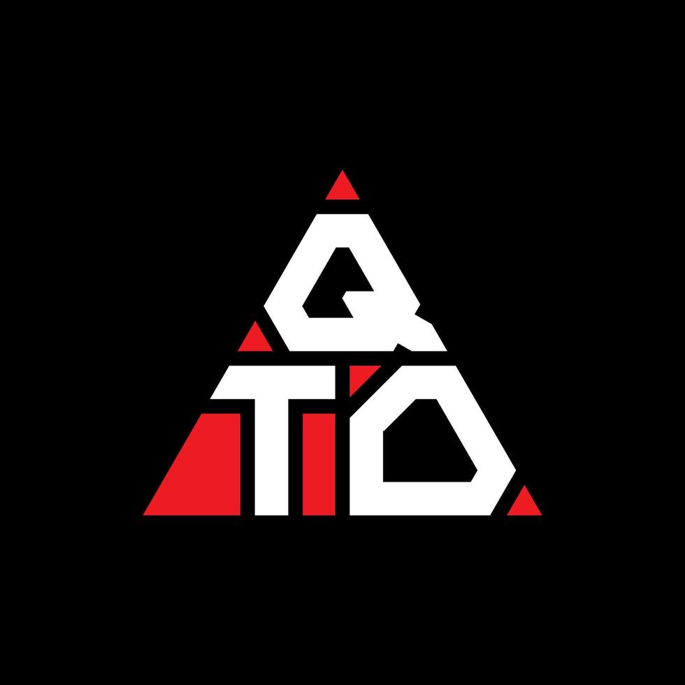 qto driehoek letter logo ontwerp met driehoekige vorm. qto driehoek logo ontwerp monogram. qto driehoek vector logo sjabloon met rode kleur. qto driehoekig logo eenvoudig, elegant en luxueus logo.
