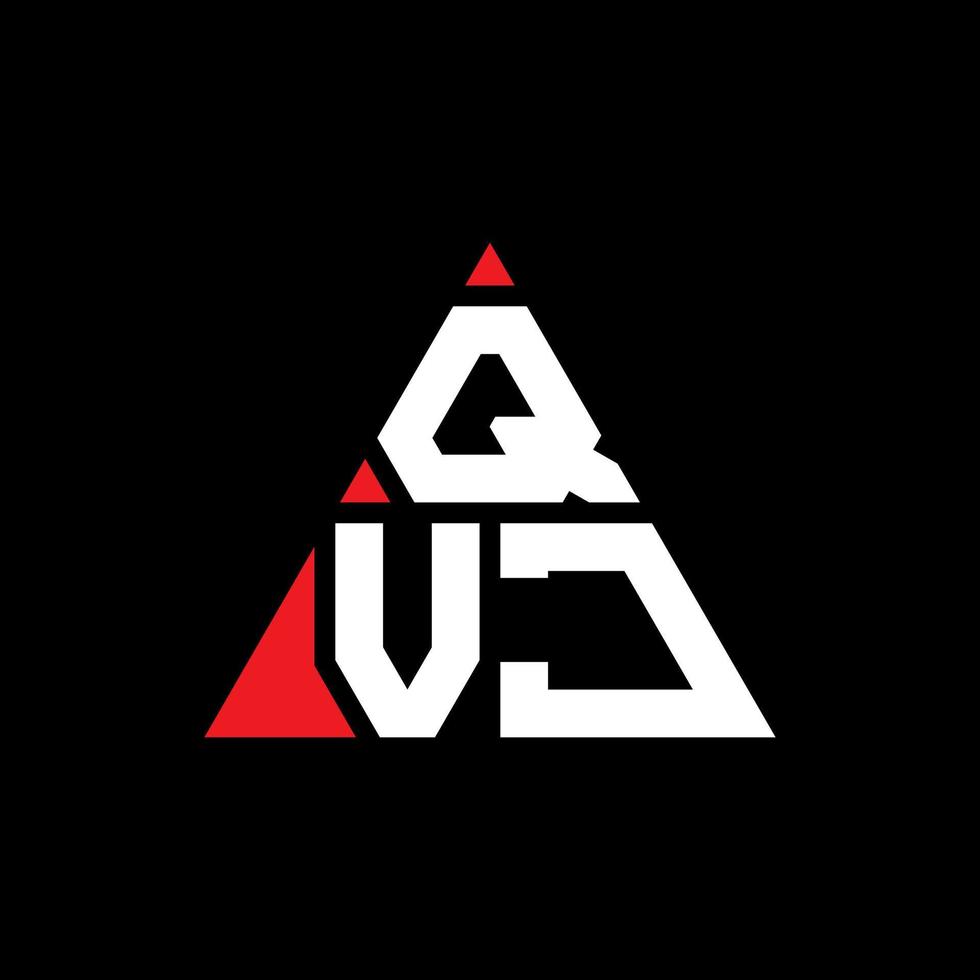 qvj driehoek brief logo ontwerp met driehoekige vorm. qvj driehoek logo ontwerp monogram. qvj driehoek vector logo sjabloon met rode kleur. qvj driehoekig logo eenvoudig, elegant en luxueus logo.