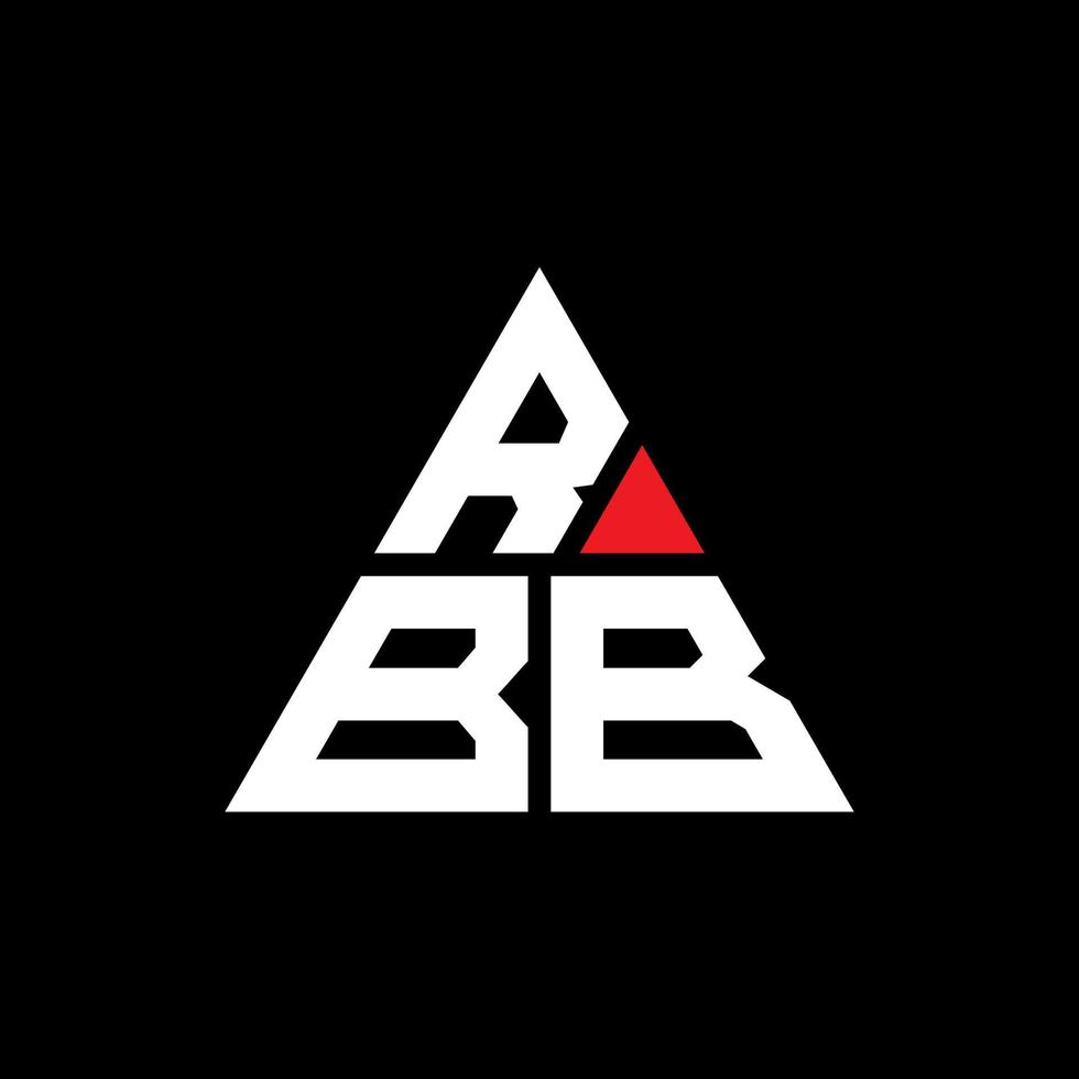 rbb driehoek brief logo ontwerp met driehoekige vorm. rbb driehoek logo ontwerp monogram. rbb driehoek vector logo sjabloon met rode kleur. rbb driehoekig logo eenvoudig, elegant en luxueus logo.