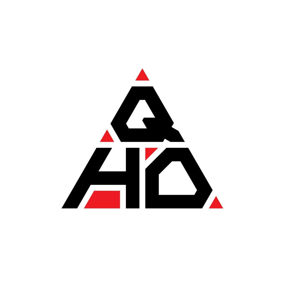 qho driehoek brief logo ontwerp met driehoekige vorm. qho driehoek logo ontwerp monogram. qho driehoek vector logo sjabloon met rode kleur. qho driehoekig logo eenvoudig, elegant en luxueus logo.