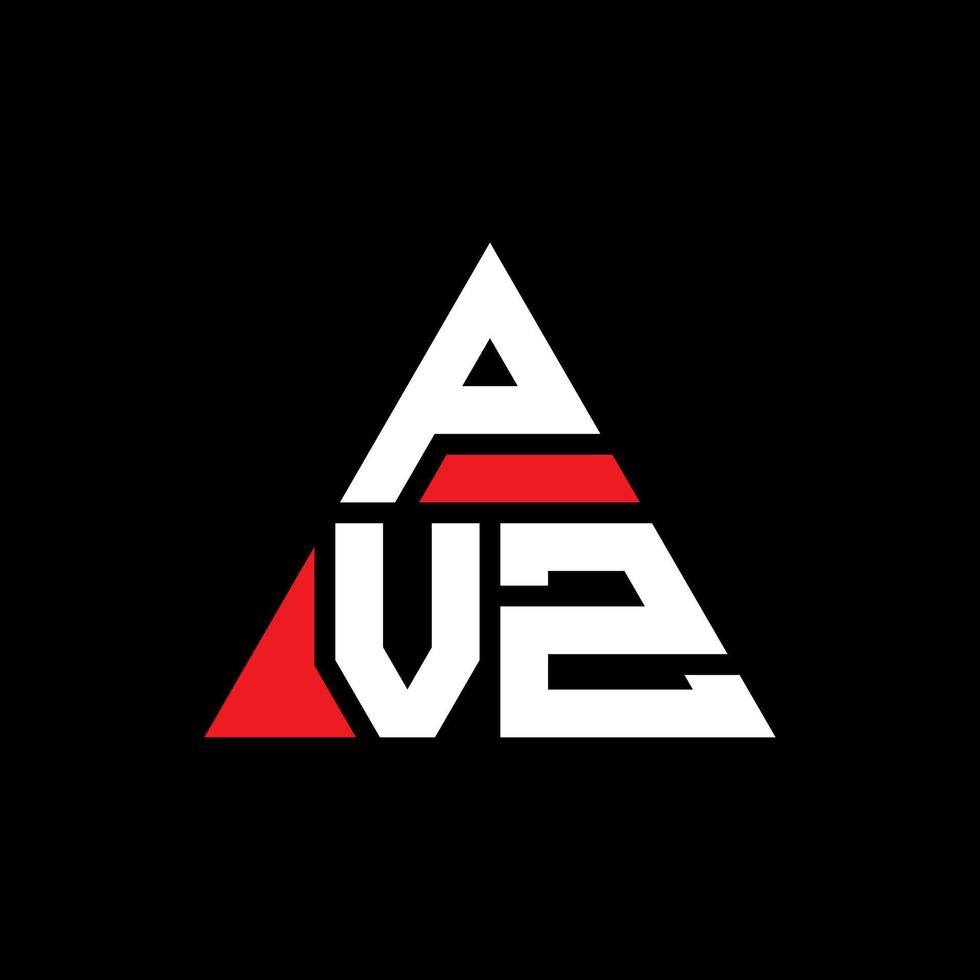 pvz driehoek brief logo ontwerp met driehoekige vorm. pvz driehoek logo ontwerp monogram. pvz driehoek vector logo sjabloon met rode kleur. pvz driehoekig logo eenvoudig, elegant en luxueus logo.
