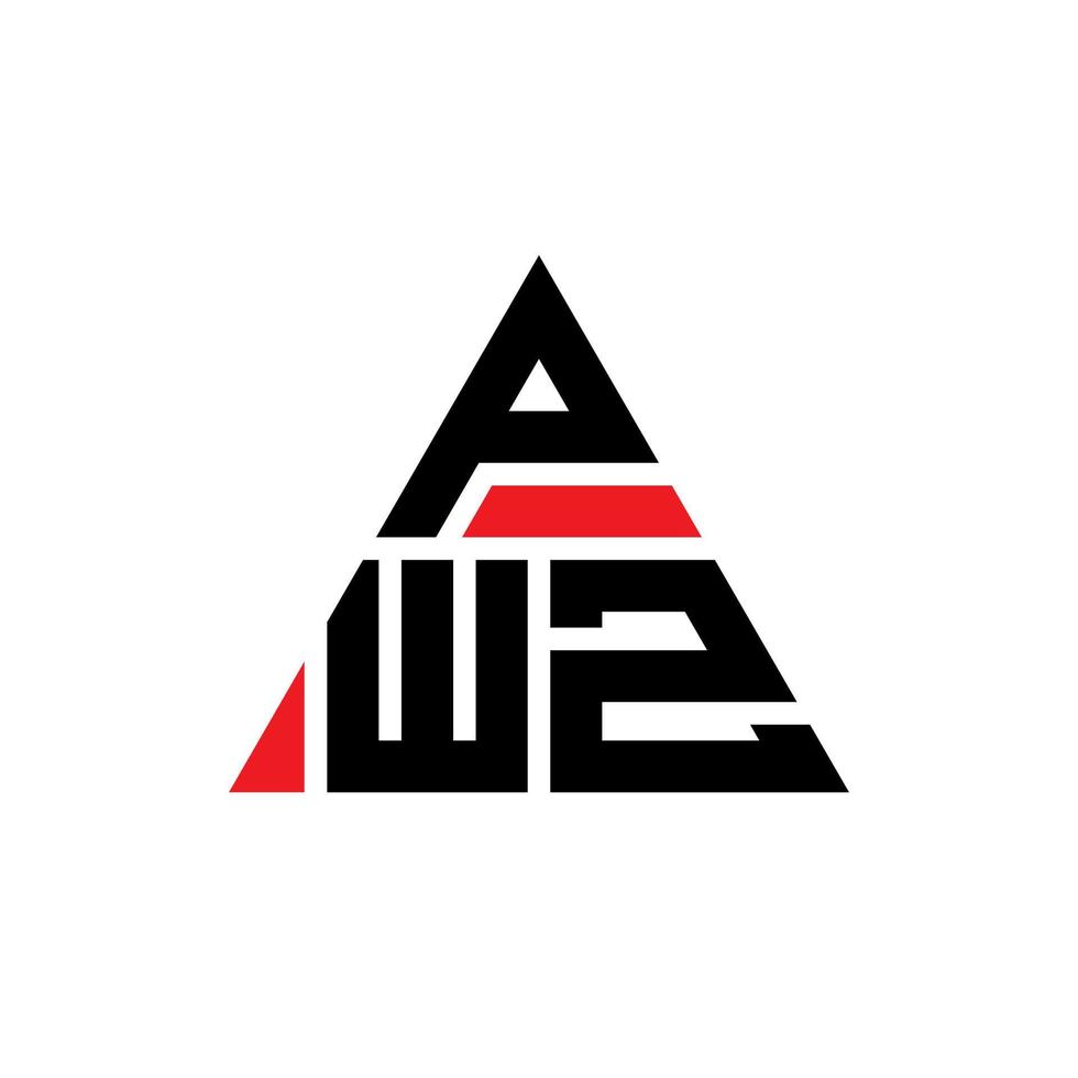 pwz driehoek brief logo ontwerp met driehoekige vorm. pwz driehoek logo ontwerp monogram. pwz driehoek vector logo sjabloon met rode kleur. pwz driehoekig logo eenvoudig, elegant en luxueus logo.