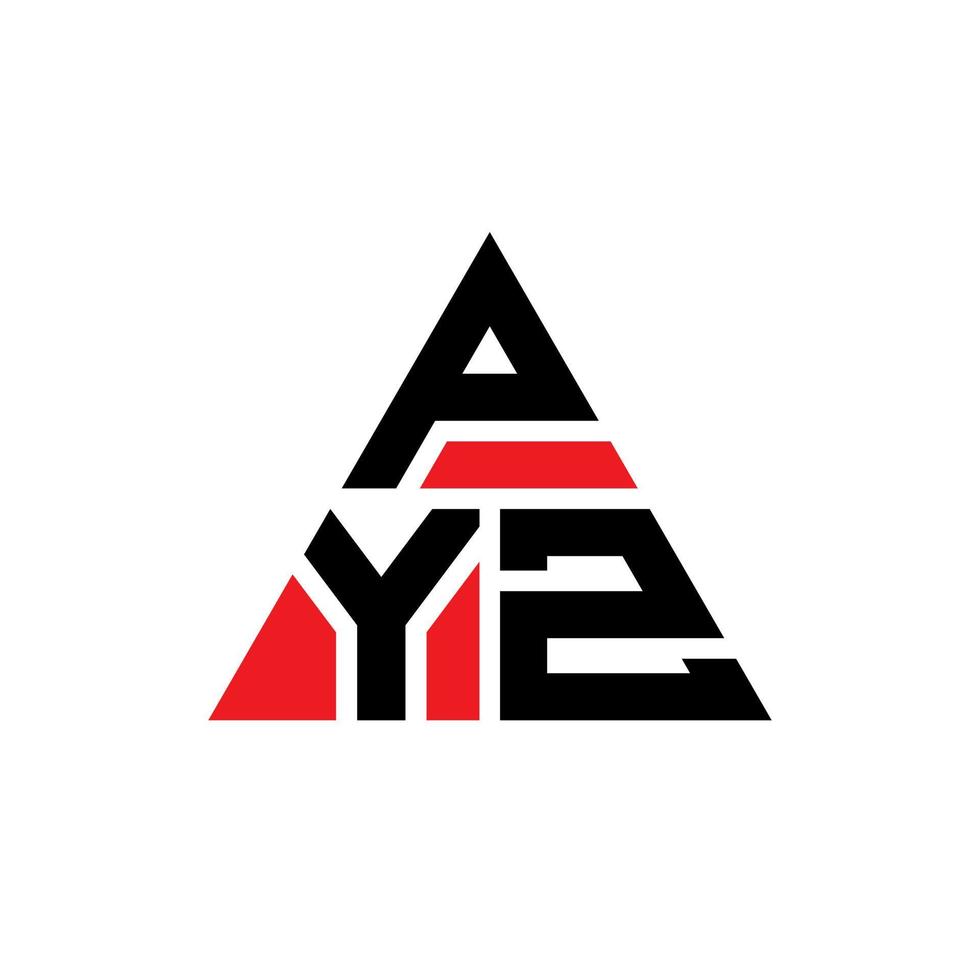 pyz driehoek brief logo ontwerp met driehoekige vorm. pyz driehoek logo ontwerp monogram. pyz driehoek vector logo sjabloon met rode kleur. pyz driehoekig logo eenvoudig, elegant en luxueus logo.