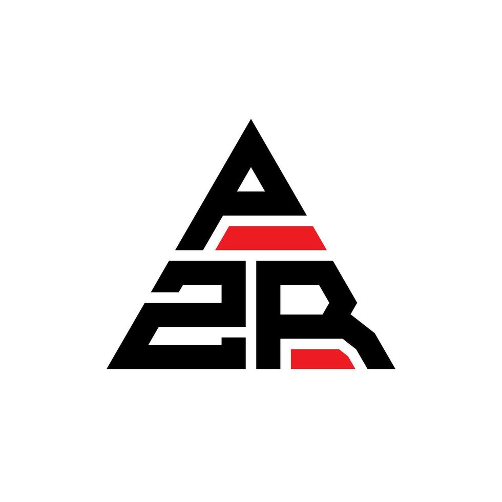 pzr driehoek brief logo ontwerp met driehoekige vorm. pzr driehoek logo ontwerp monogram. pzr driehoek vector logo sjabloon met rode kleur. pzr driehoekig logo eenvoudig, elegant en luxueus logo.