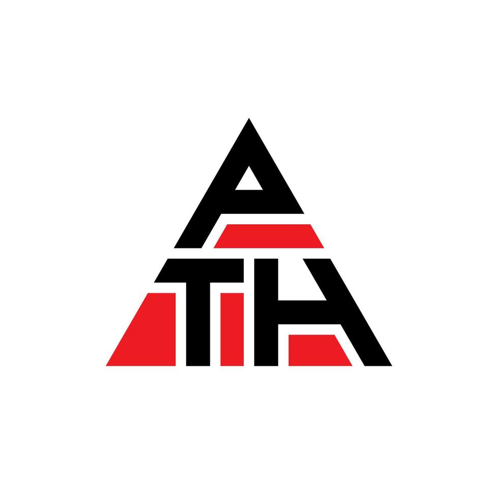 pth driehoek brief logo ontwerp met driehoekige vorm. pth driehoek logo ontwerp monogram. pth driehoek vector logo sjabloon met rode kleur. pth driehoekig logo eenvoudig, elegant en luxueus logo.