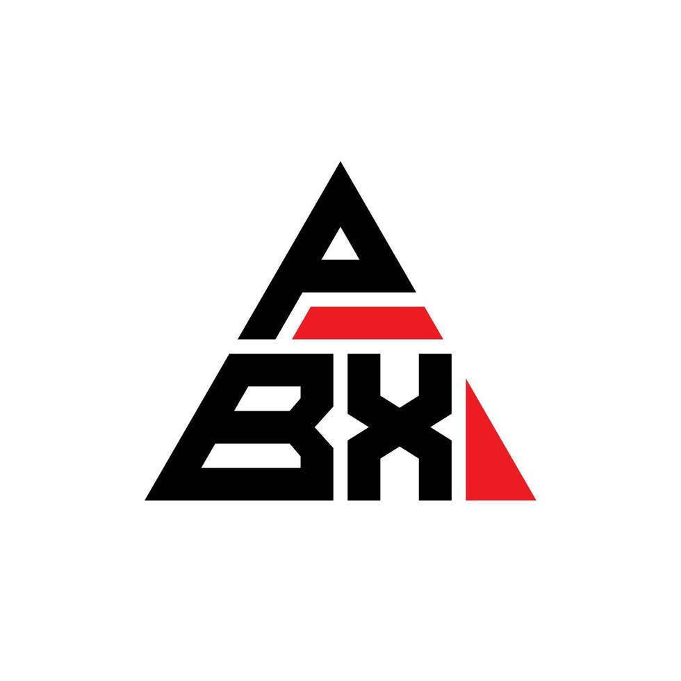 pbx driehoek brief logo ontwerp met driehoekige vorm. PBX driehoek logo ontwerp monogram. PBX driehoek vector logo sjabloon met rode kleur. pbx driehoekig logo eenvoudig, elegant en luxueus logo.