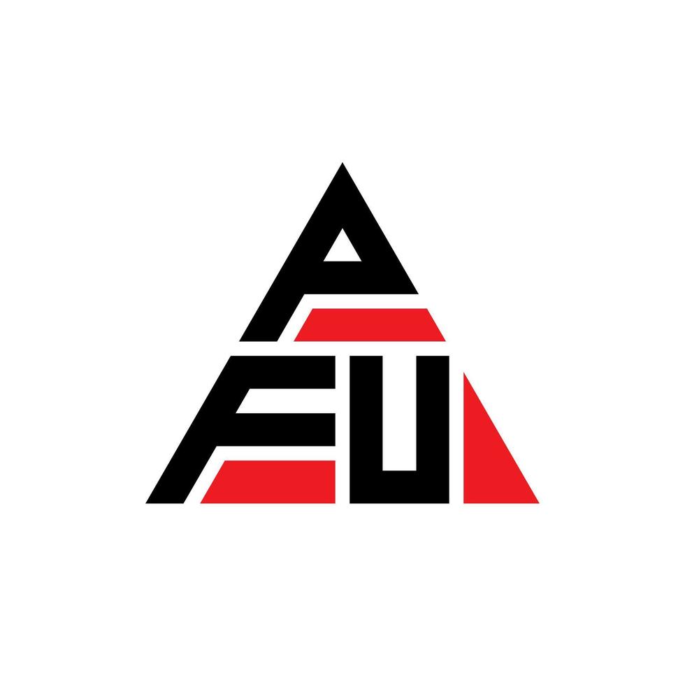 pfu driehoek brief logo ontwerp met driehoekige vorm. pfu driehoek logo ontwerp monogram. pfu driehoek vector logo sjabloon met rode kleur. pfu driehoekig logo eenvoudig, elegant en luxueus logo.