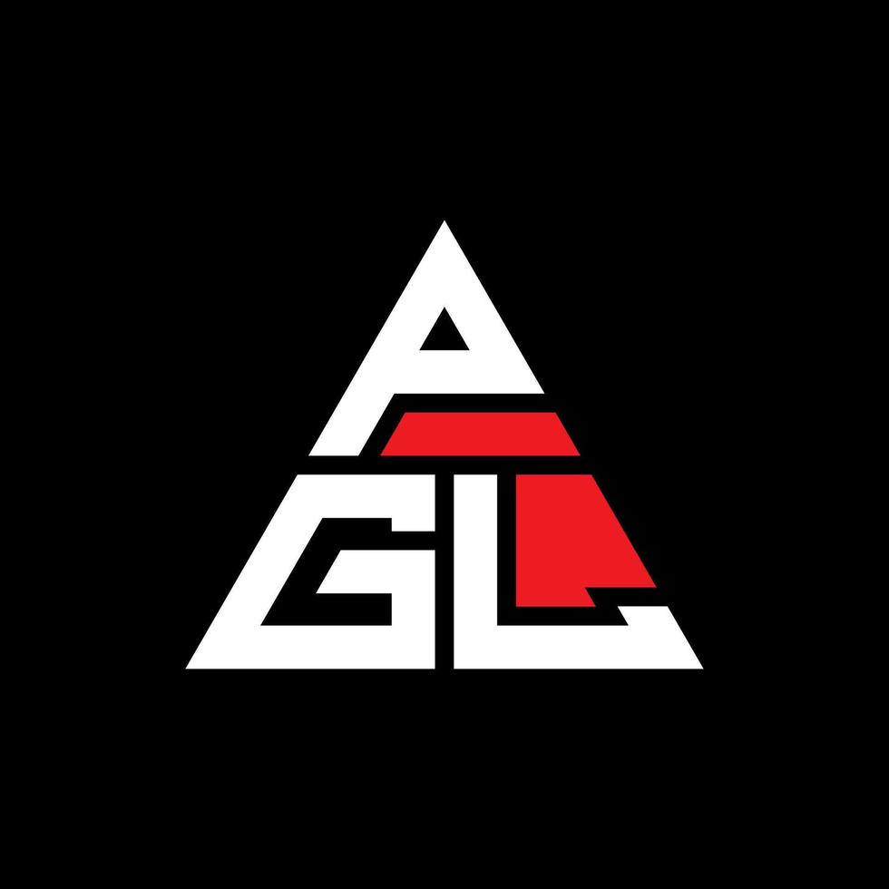 pgl driehoek brief logo ontwerp met driehoekige vorm. pgl driehoek logo ontwerp monogram. pgl driehoek vector logo sjabloon met rode kleur. pgl driehoekig logo eenvoudig, elegant en luxueus logo.