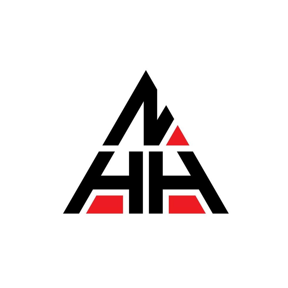 nhh driehoek brief logo ontwerp met driehoekige vorm. nhh driehoek logo ontwerp monogram. nhh driehoek vector logo sjabloon met rode kleur. nhh driehoekig logo eenvoudig, elegant en luxueus logo.