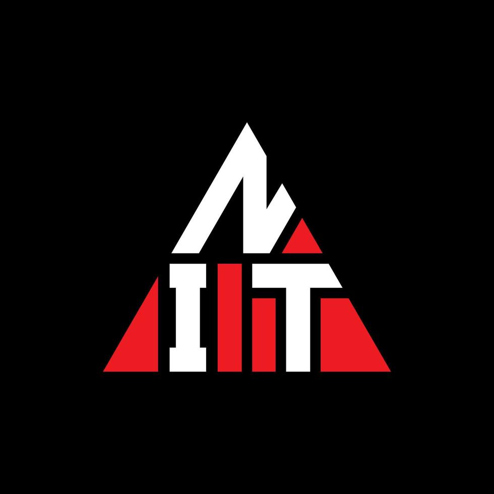 nit driehoek brief logo ontwerp met driehoekige vorm. nit driehoek logo ontwerp monogram. nit driehoek vector logo sjabloon met rode kleur. nit driehoekig logo eenvoudig, elegant en luxueus logo.