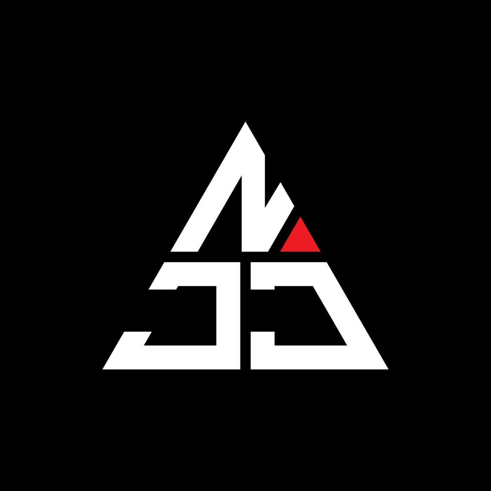 njj driehoek brief logo ontwerp met driehoekige vorm. njj driehoek logo ontwerp monogram. njj driehoek vector logo sjabloon met rode kleur. njj driehoekig logo eenvoudig, elegant en luxueus logo.